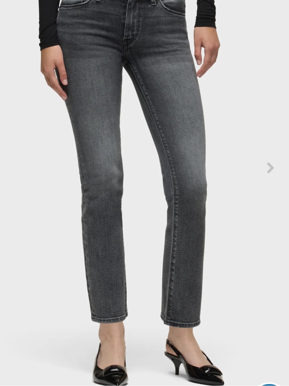 Hudson Jeans Nico Straight Leg Jeans - Charcoal Gray Wash